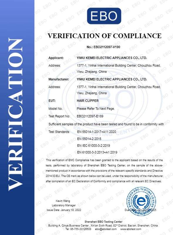 Kemei certification 3