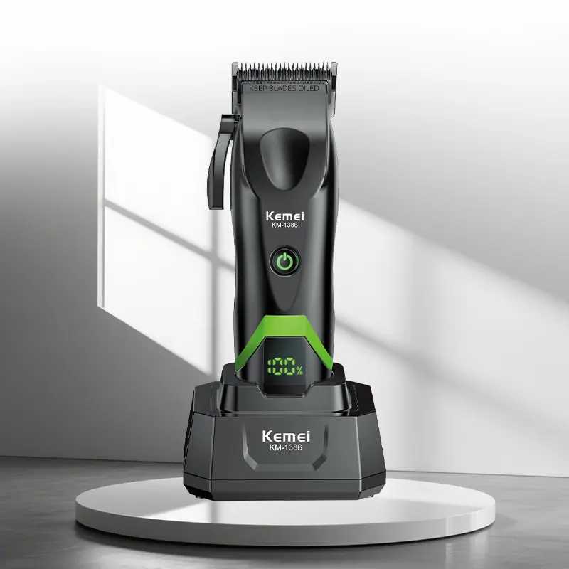Kemei KM-1396 Professional Oiled Clipper With Charging Dock