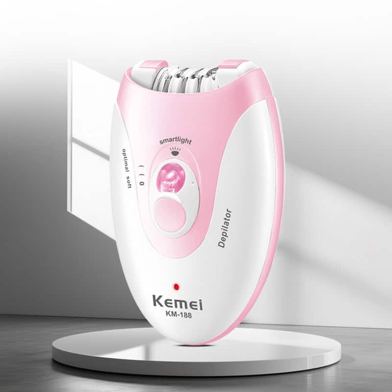 Kemei KM-188 Women Body Hair Removing Epilator with Led Light